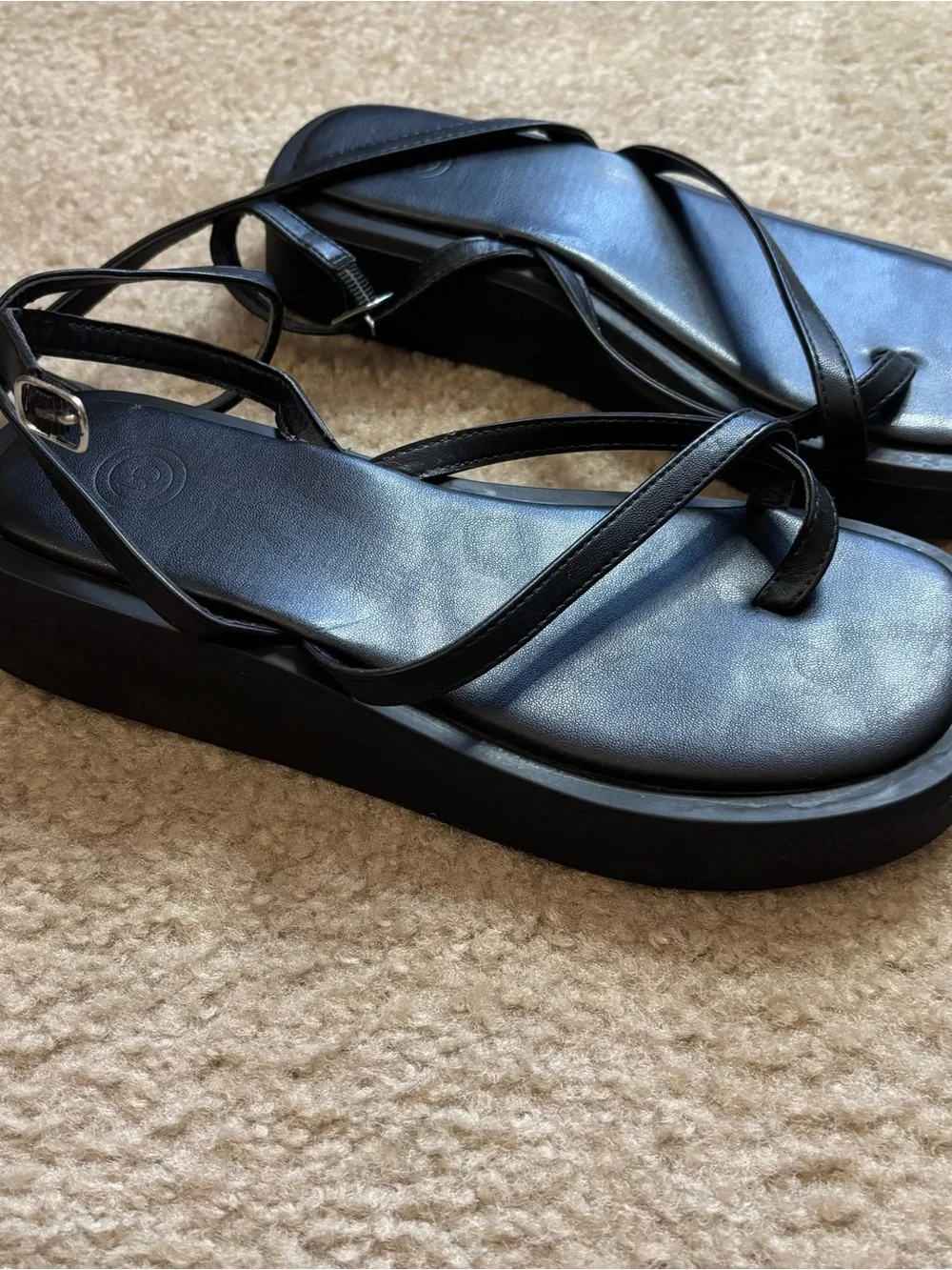Urban Outfitters Black Strappy Ankle-Tie Sandals